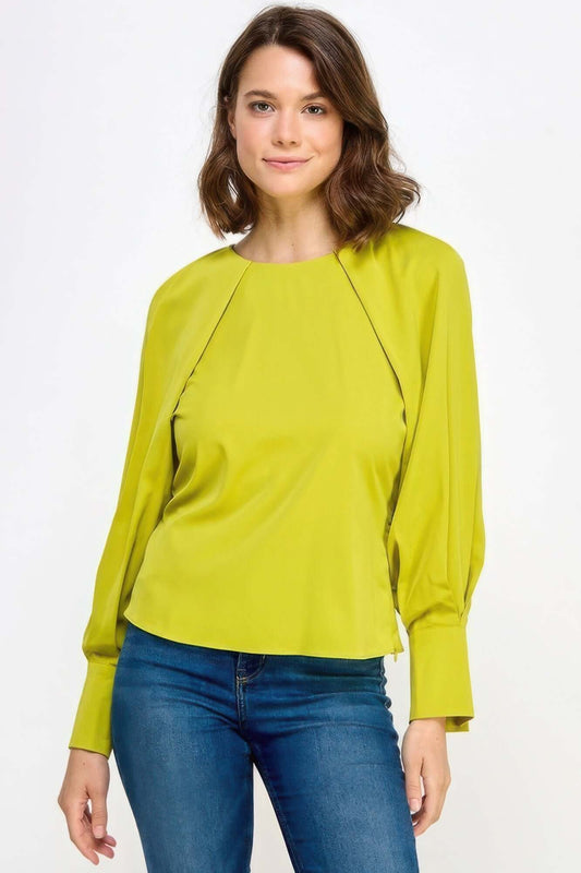 Ophira Polyester Raglan Long Sleeve Top With Back Neck Tie - Smile Sparker