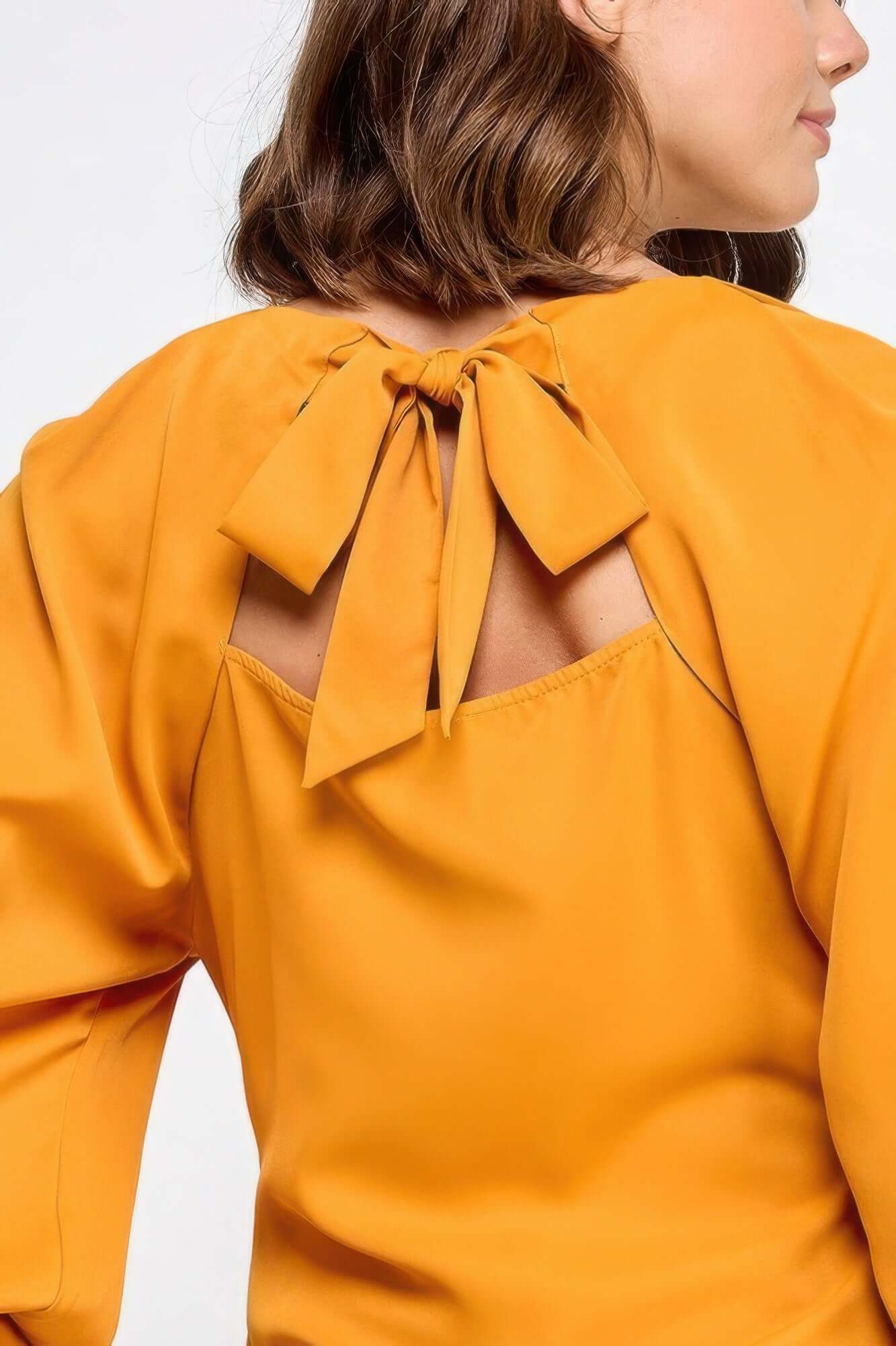 Veloria Raglan Long Sleeve Top With Back Neck Tie Detail - Smile Sparker
