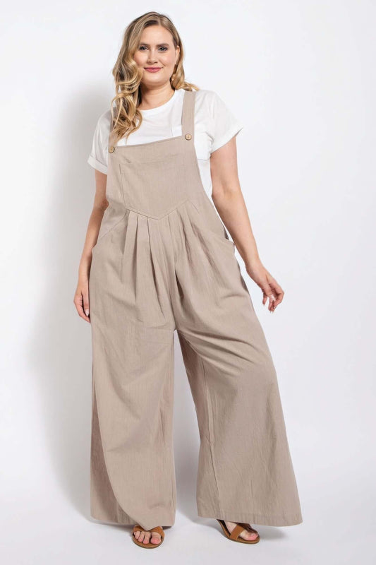 Aurevia Pintuck Detail Cotton Overall With Side Pockets - Smile Sparker