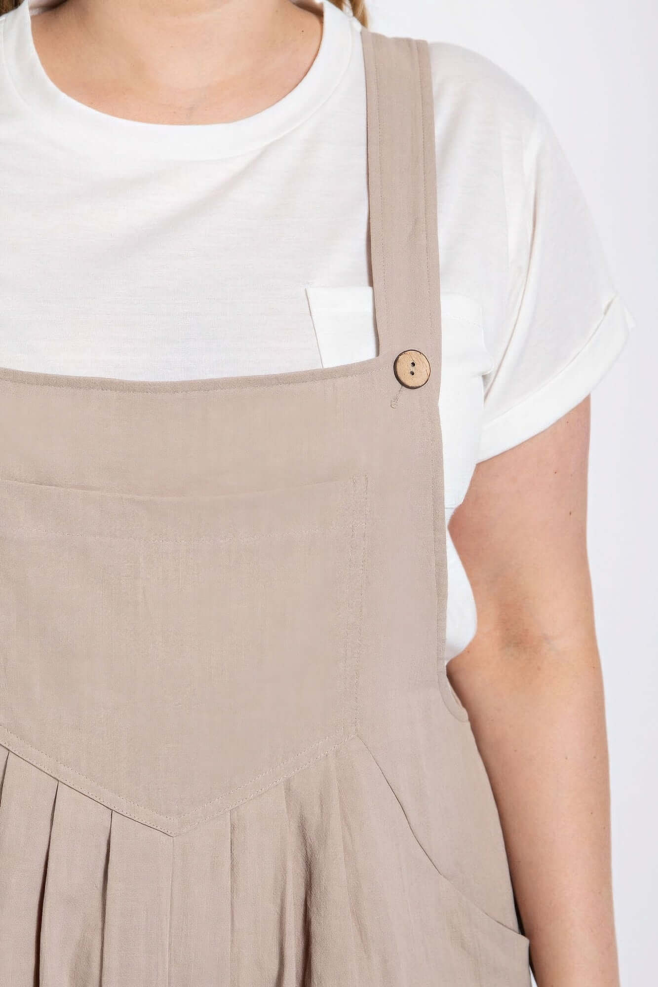 Aurevia Pintuck Detail Cotton Overall With Side Pockets - Smile Sparker