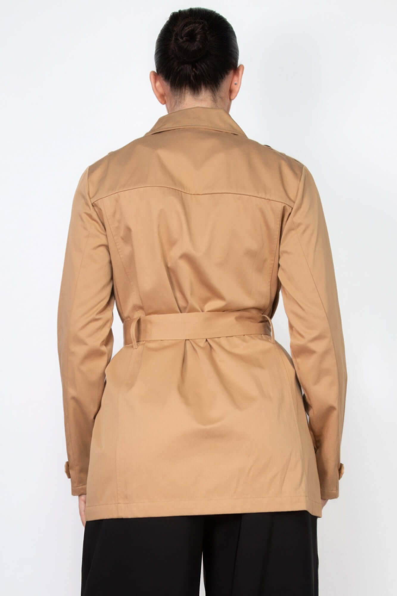Ophira Belted Double Breasted Wool Coat For Women Everyday - Smile Sparker