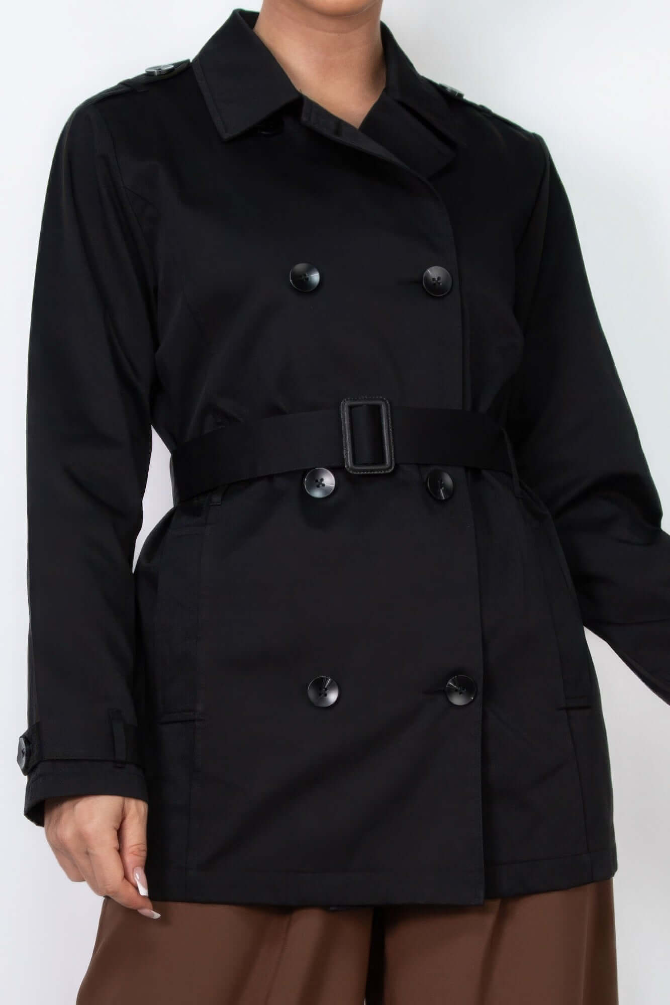 Ophira Belted Double Breasted Coat Notch Lapel Buy - Smile Sparker