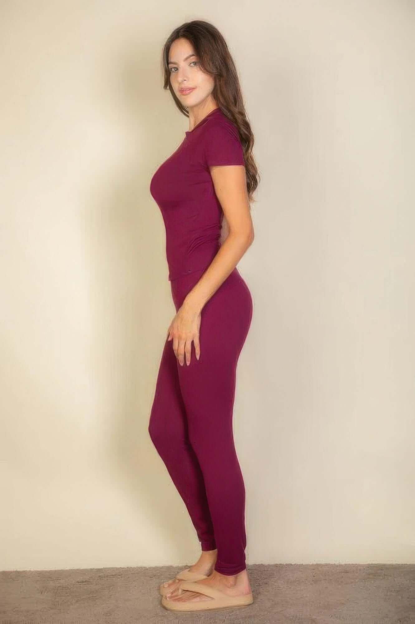 Ophira Solid Leggings For Women Stretch Comfort Everyday - Smile Sparker