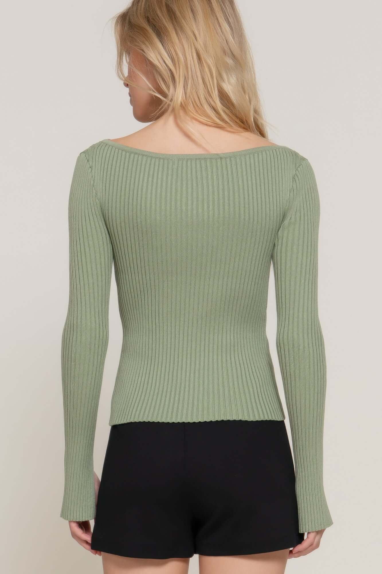 Aurevia Women Long Sleeve Boat Neck Sweater Knit Top - Smile Sparker