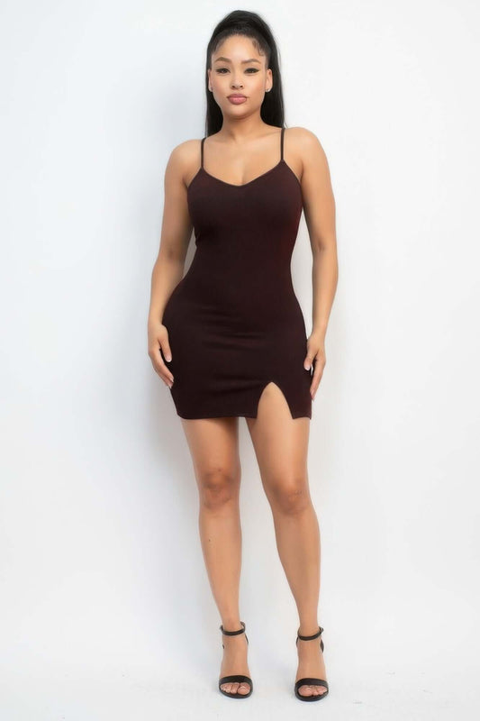 Ophira Glittered Bodycon Slit Dress Evening Partywear - Smile Sparker