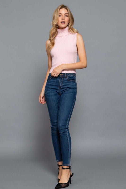 Aurevia Womens Sleeveless Turtle Neck Knit Top Essential - Smile Sparker