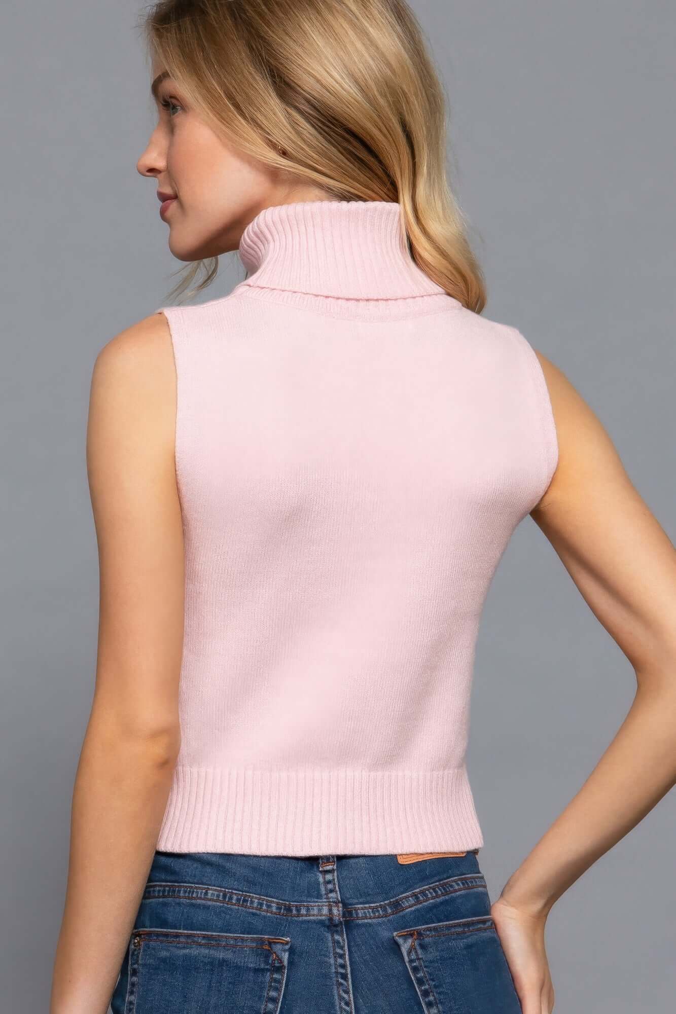 Aurevia Womens Sleeveless Turtle Neck Knit Top Essential - Smile Sparker