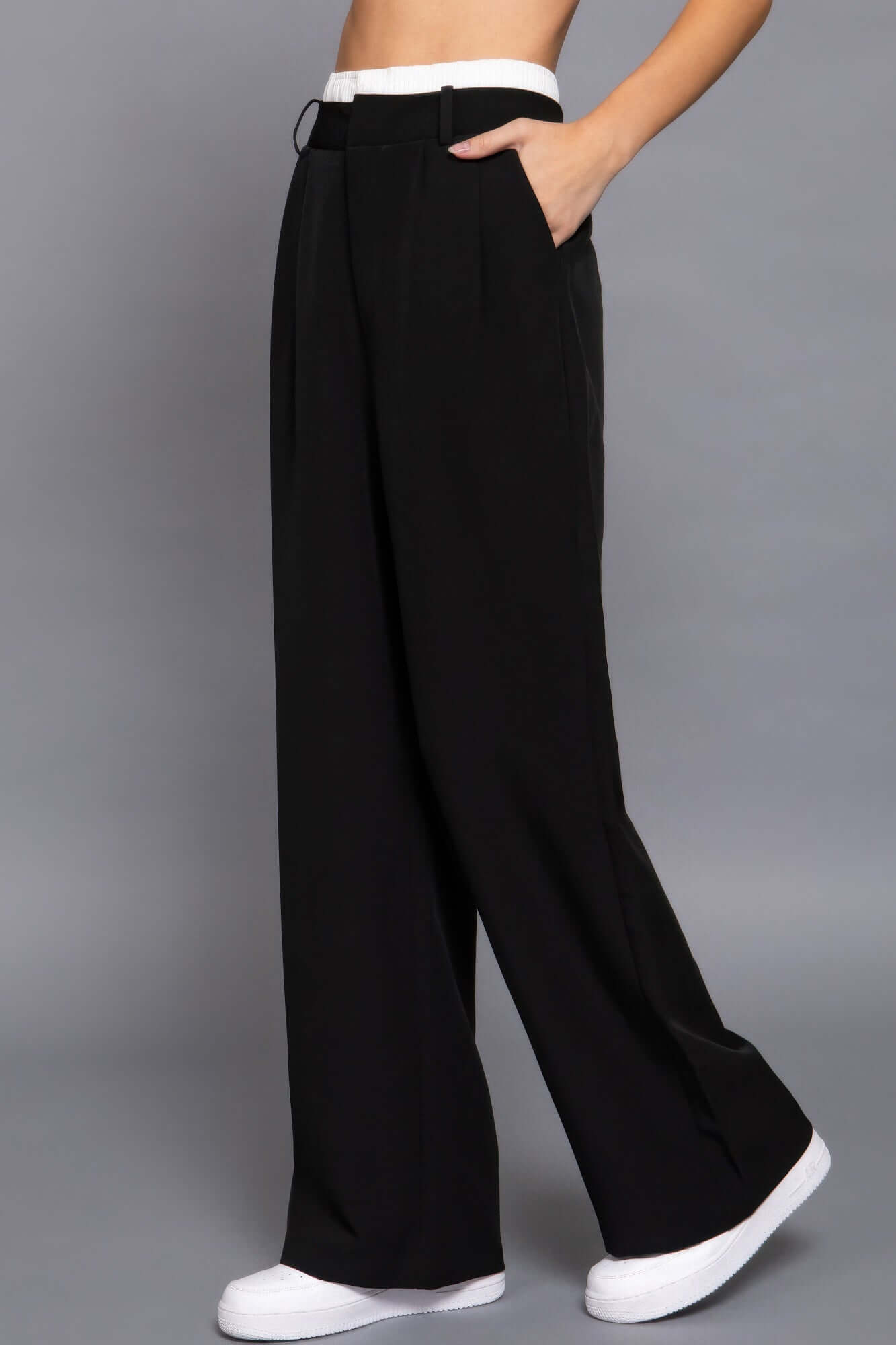 Aurevia Womens Contrast Waist Boxer Straight Long Pants - Smile Sparker