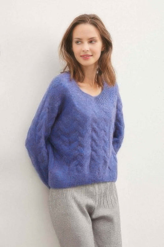 Aurevia Cable Knit Sweater Women Round Neck Long Sleeve - Smile Sparker