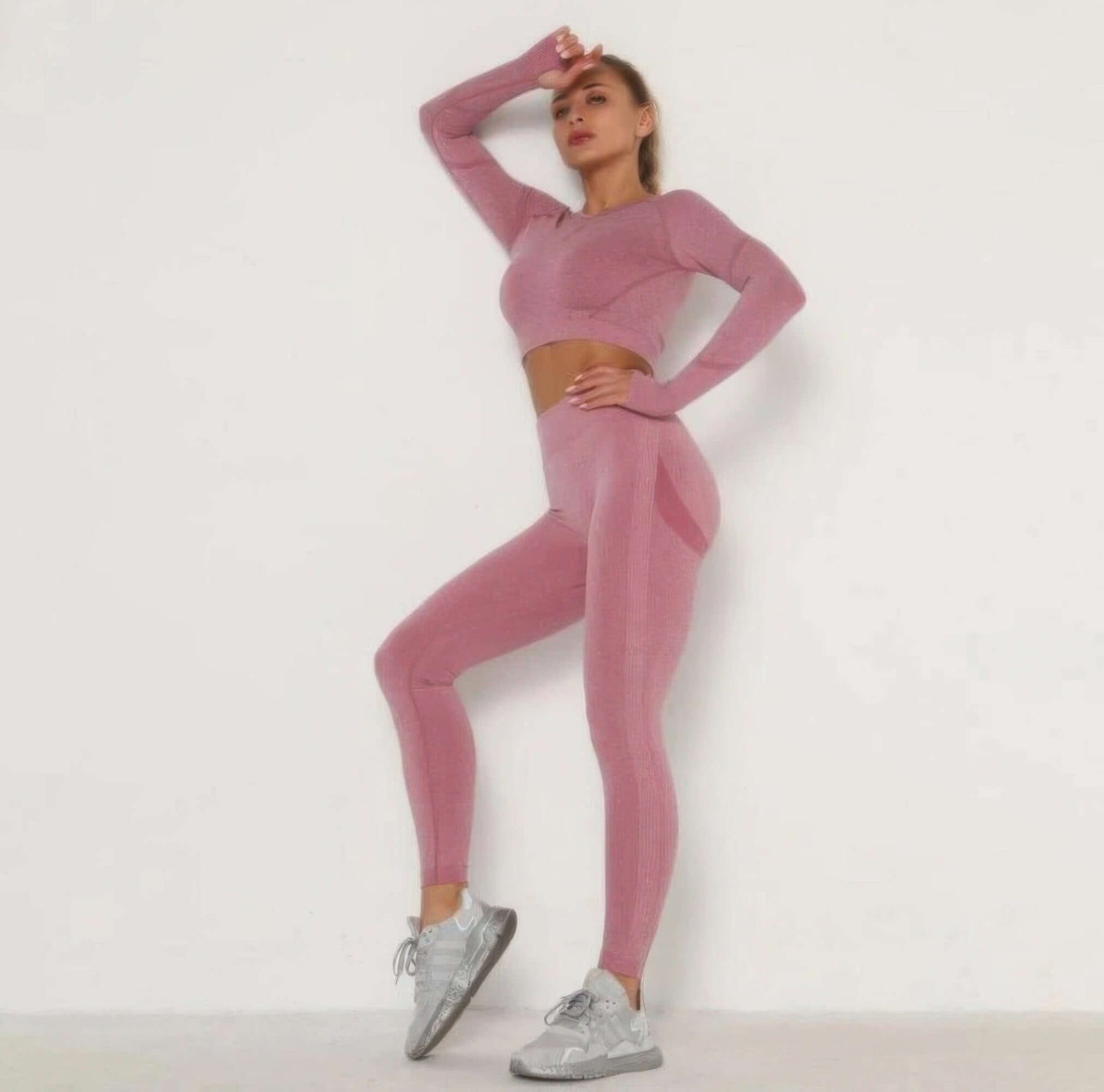 Lunarelle Seamless Top Leggings Set Activewear Crop Top - Smile Sparker