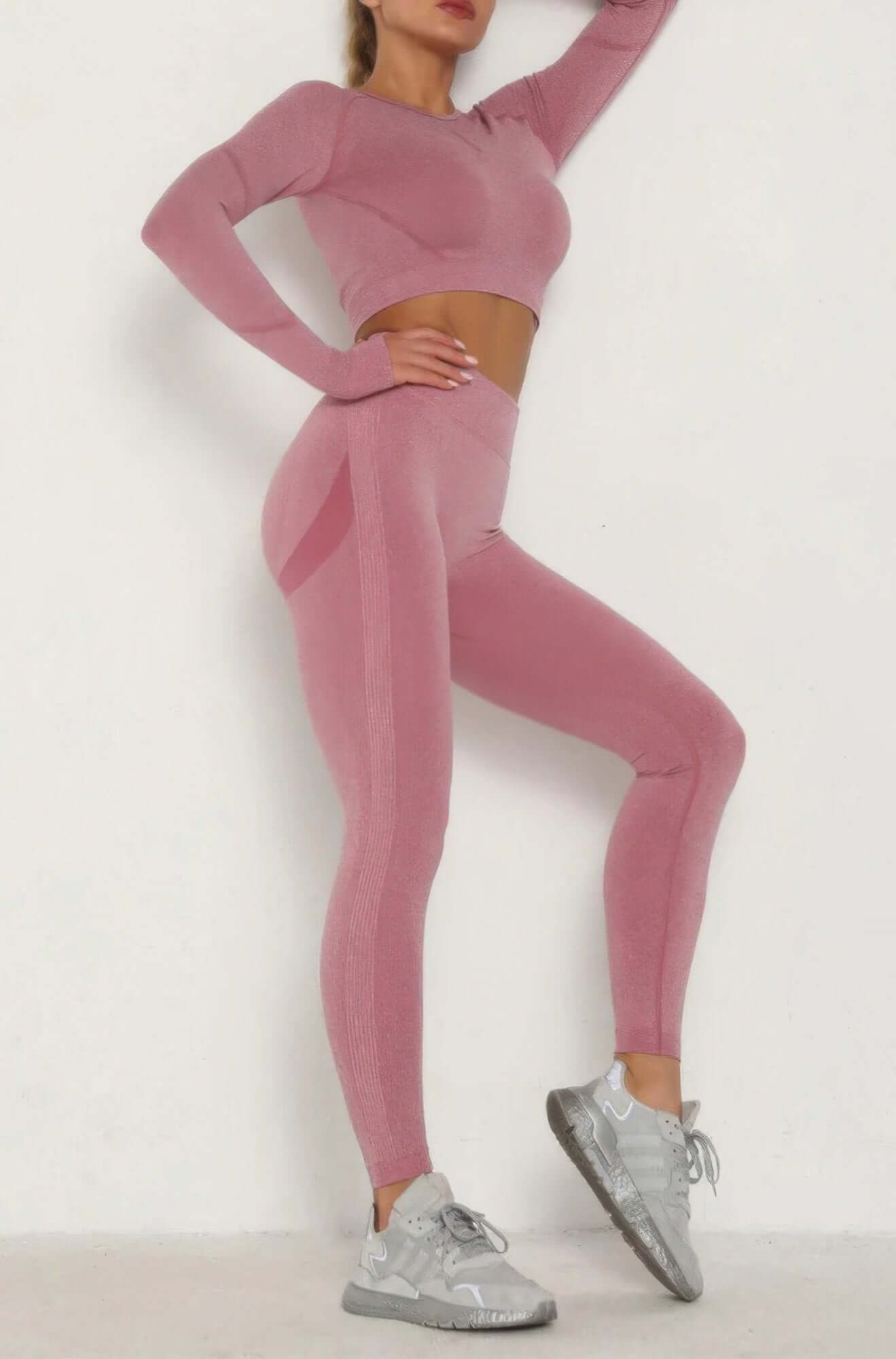 Lunarelle Seamless Top Leggings Set Activewear Crop Top - Smile Sparker