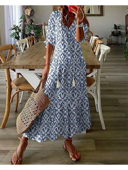 Ella | Flattering Bohemian Summer Maxi Dress 0