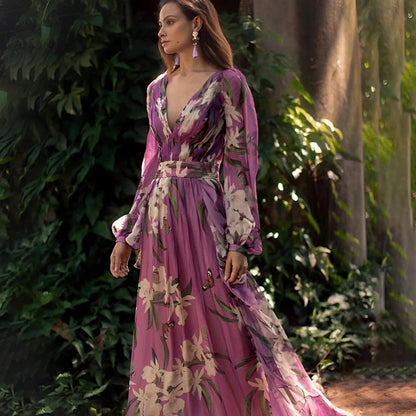 Luna | Chic Floral Maxi Dress for Summer Weddings and Formal Events 0