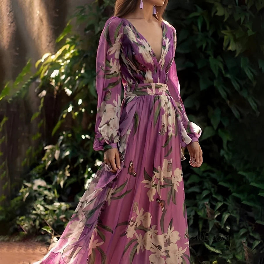 Luna | Chic Floral Maxi Dress for Summer Weddings and Formal Events 1