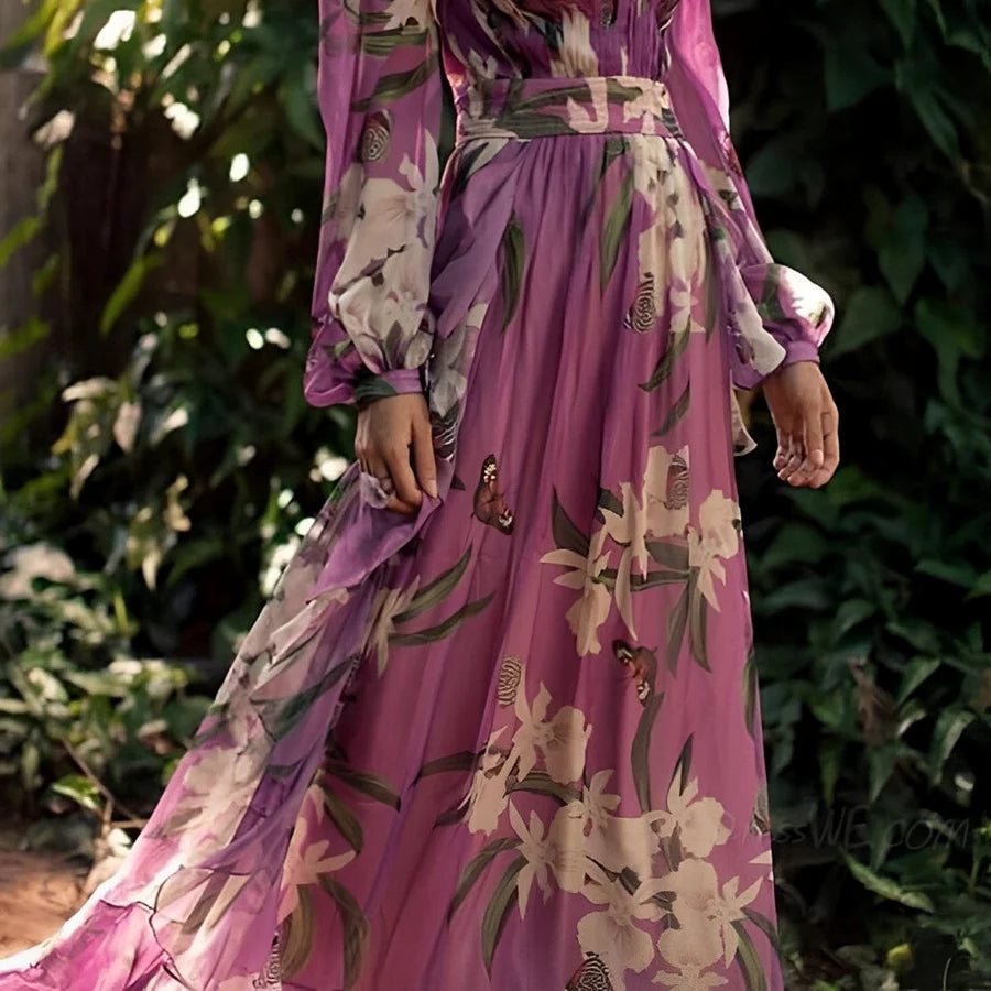 Luna | Chic Floral Maxi Dress for Summer Weddings and Formal Events 3