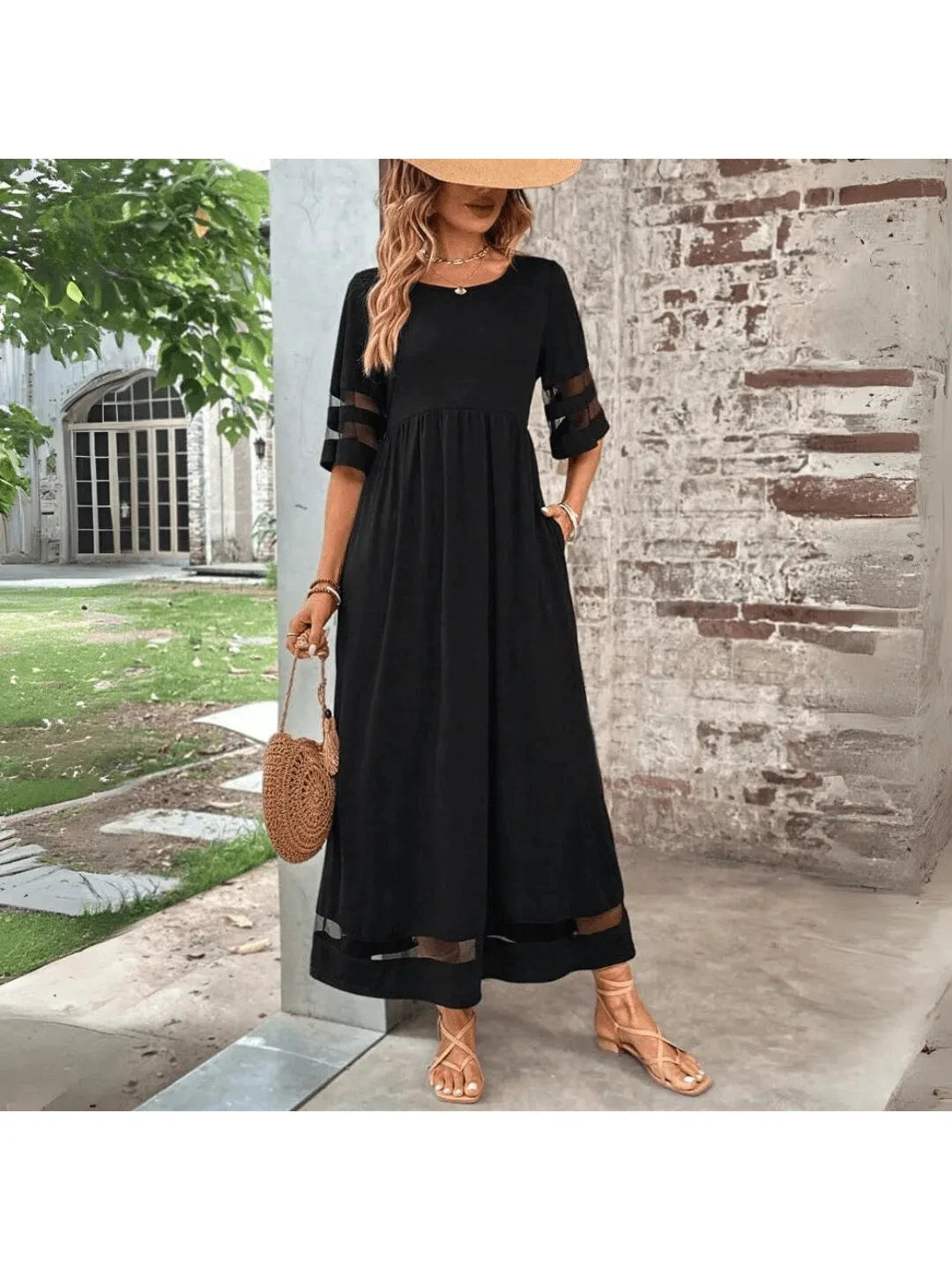 Mia | Elegant Flowy Summer Dress for Tummy Coverage 0