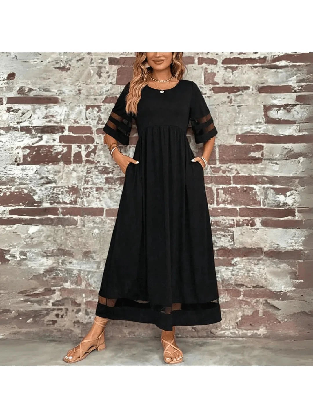 Mia | Elegant Flowy Summer Dress for Tummy Coverage 1