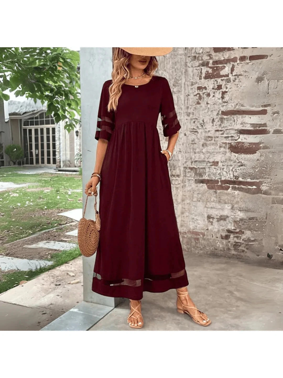 Mia | Elegant Flowy Summer Dress for Tummy Coverage 4
