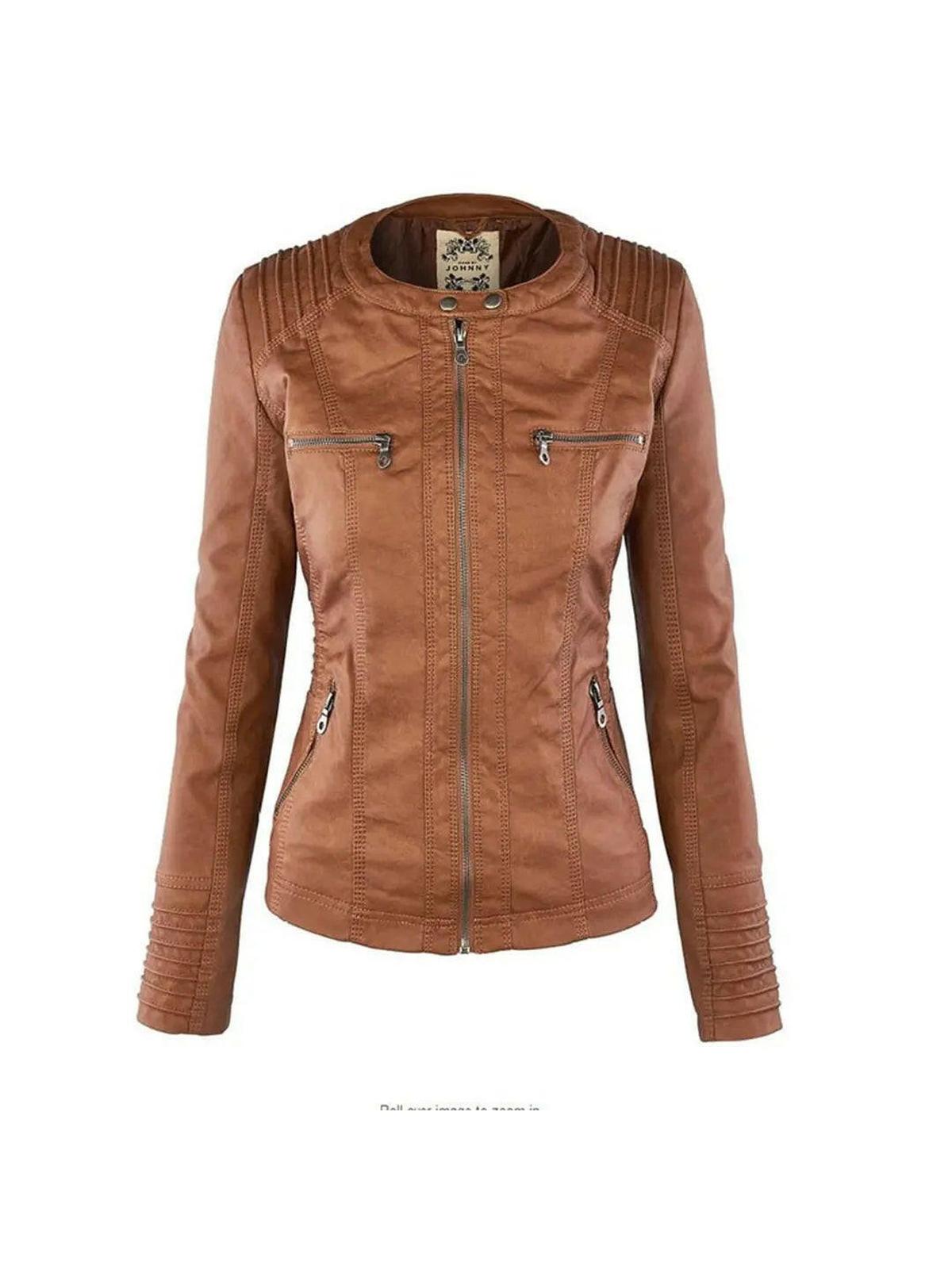 Mia | Elegant Waterproof Women's Leather Jacket for All Seasons 2