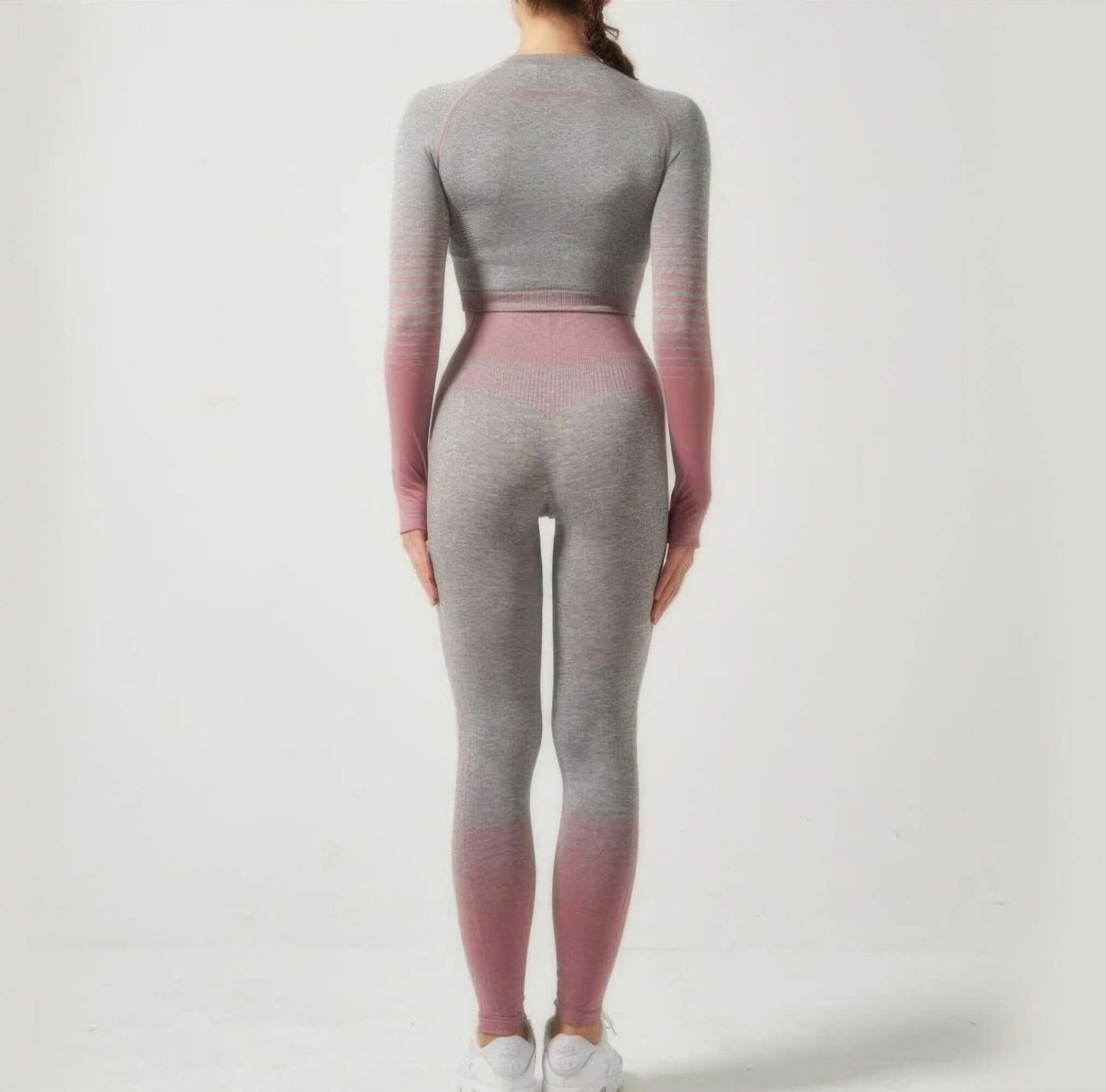Ophira Yoga Set Seamless Activewear Long Sleeve Crop Top - Smile Sparker