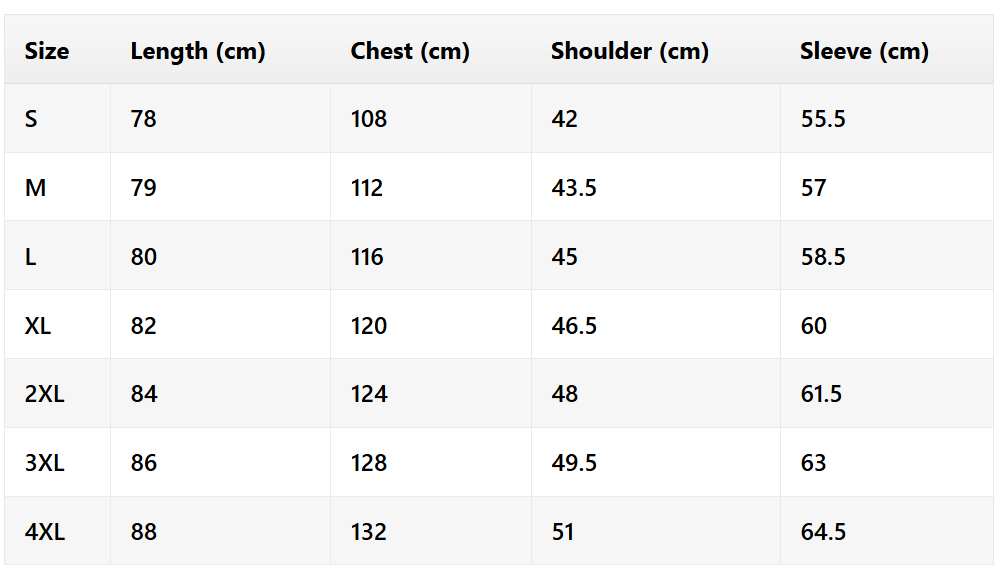 Mia | Stylish Waterproof Women's Jacket for Rainy Days size chart