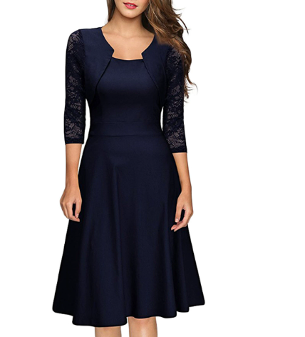Sophia | Chic A-Line Lace-Sleeve Cocktail Dress for Weddings and Parties 3