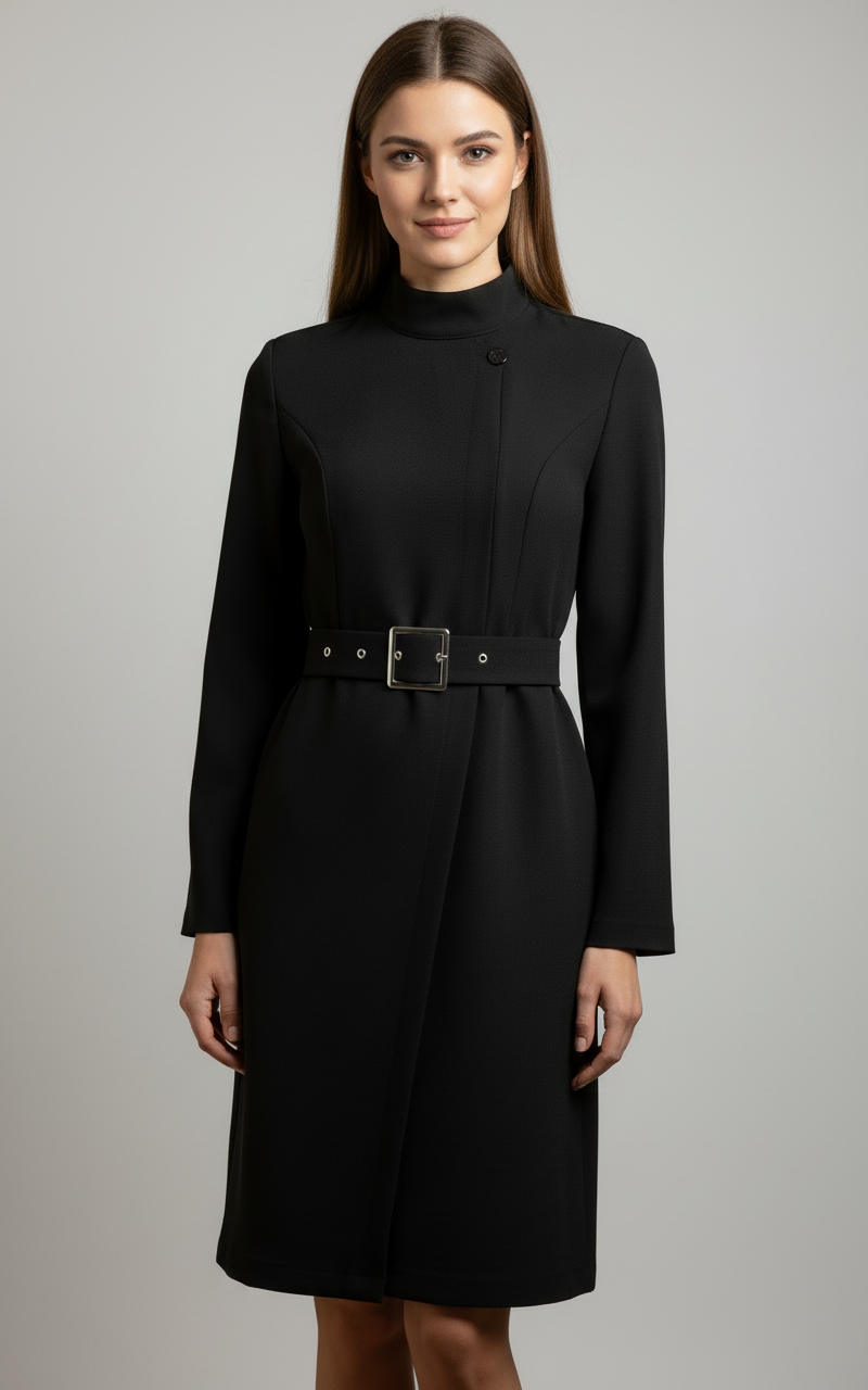 Sophie | Elegant Asymmetric Belted A-Line Women's Dress 0