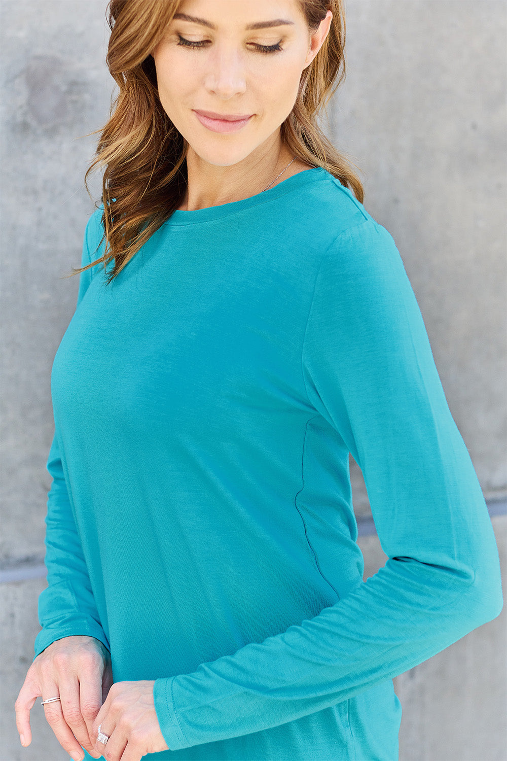 Basic Bae Full Size Round Neck Long Sleeve Top - TOPS - Mixed