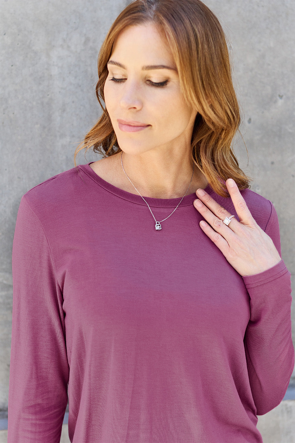 Basic Bae Full Size Round Neck Long Sleeve Top - TOPS - Mixed