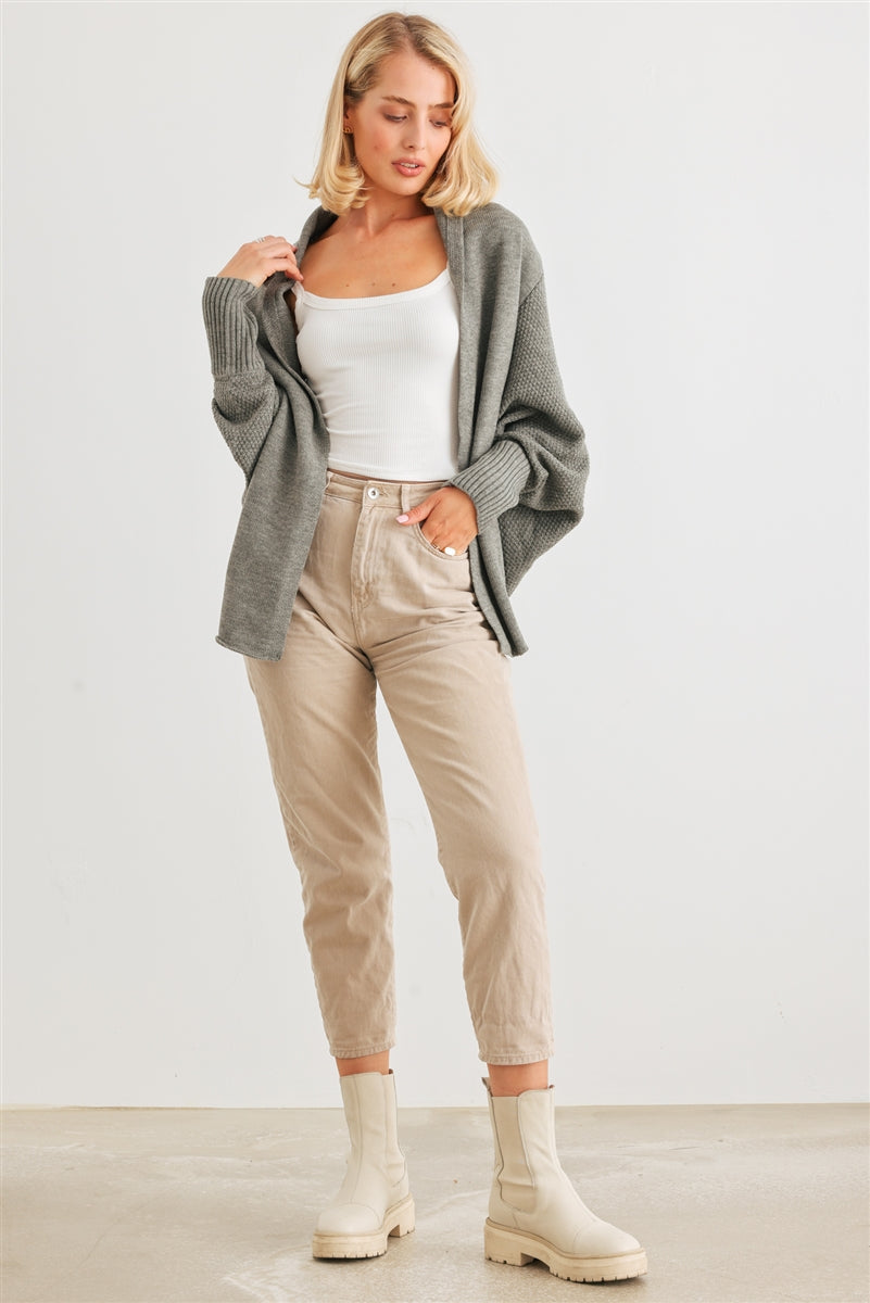 Batwing Sleeve Open Front Cardigan Smile Sparker