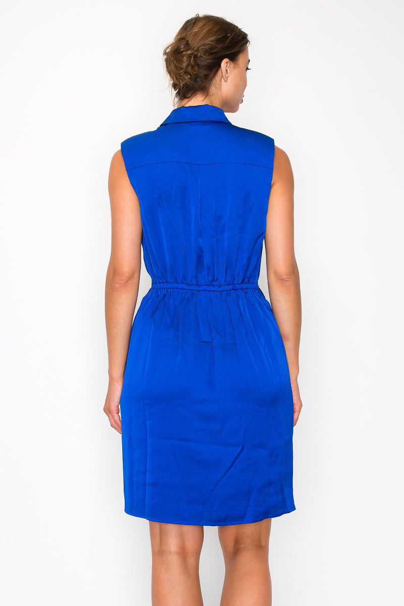 Button-down Pleated Shirt Dress Smile Sparker