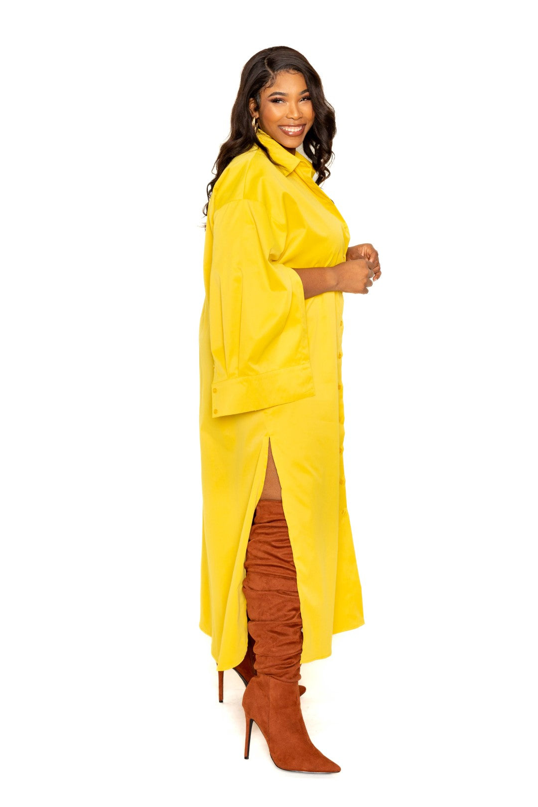 Cape Sleeve Shirt Dress Smile Sparker