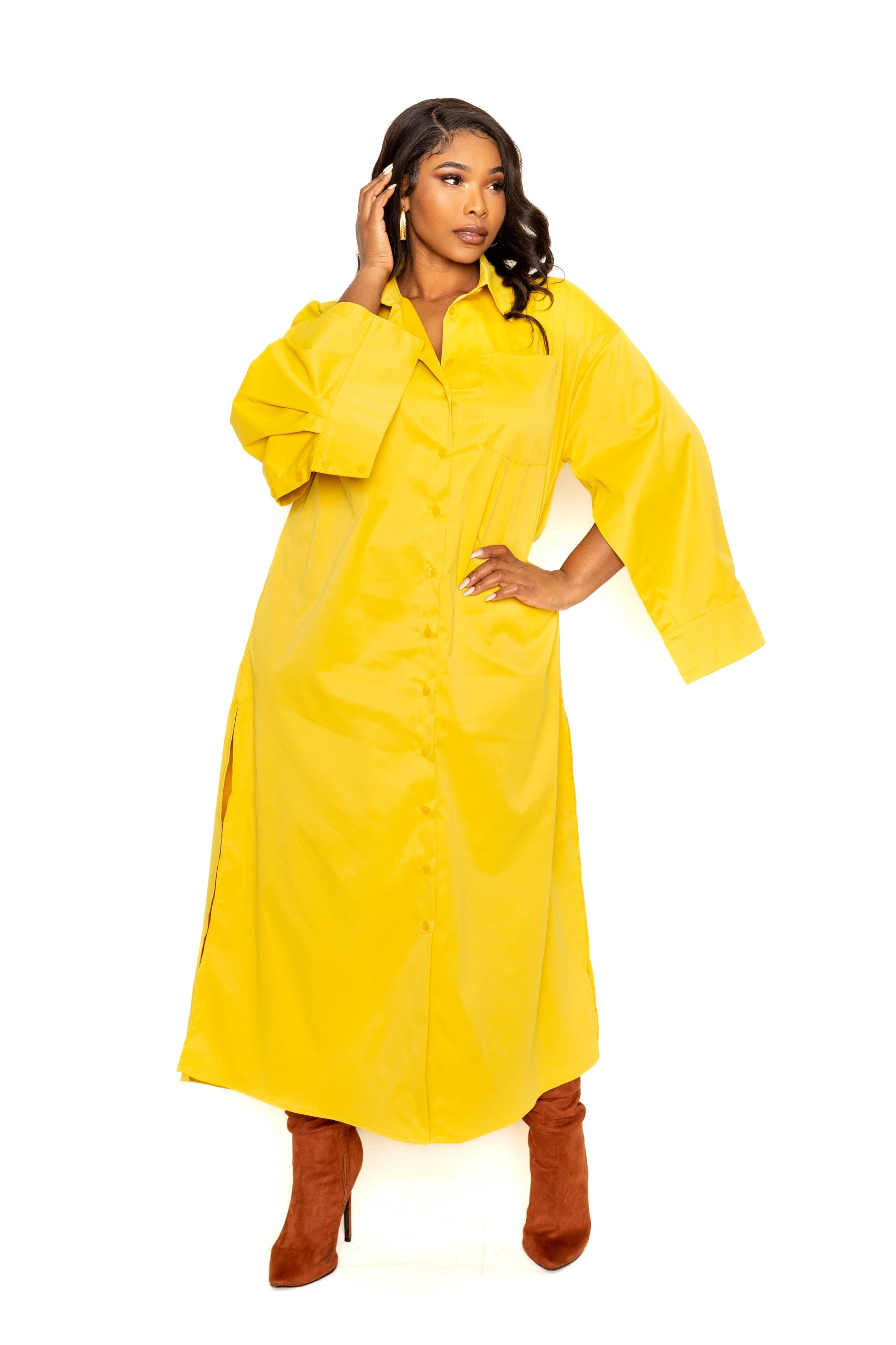 Cape Sleeve Shirt Dress Smile Sparker