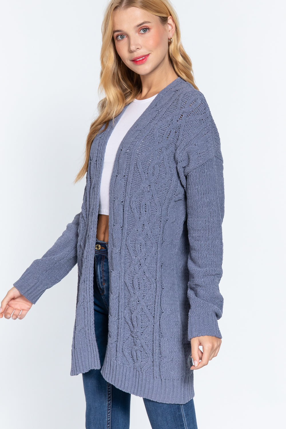 Chenille Sweater Cardigan Smile Sparker