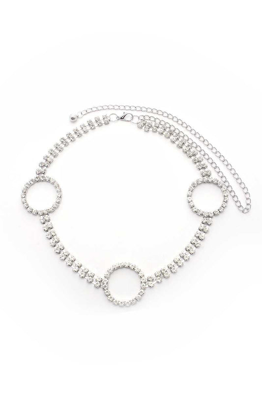 Circle 2 Line Rhinestone Chain Belt Smile Sparker