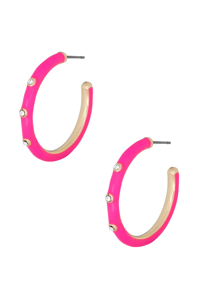 Color Metal Hoop Earring Smile Sparker