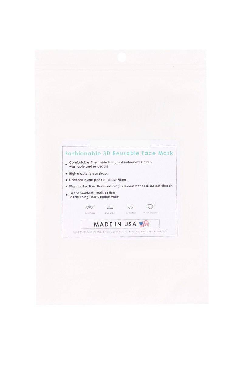 Cotton Stripe 3d Reusable Face Mask Smile Sparker