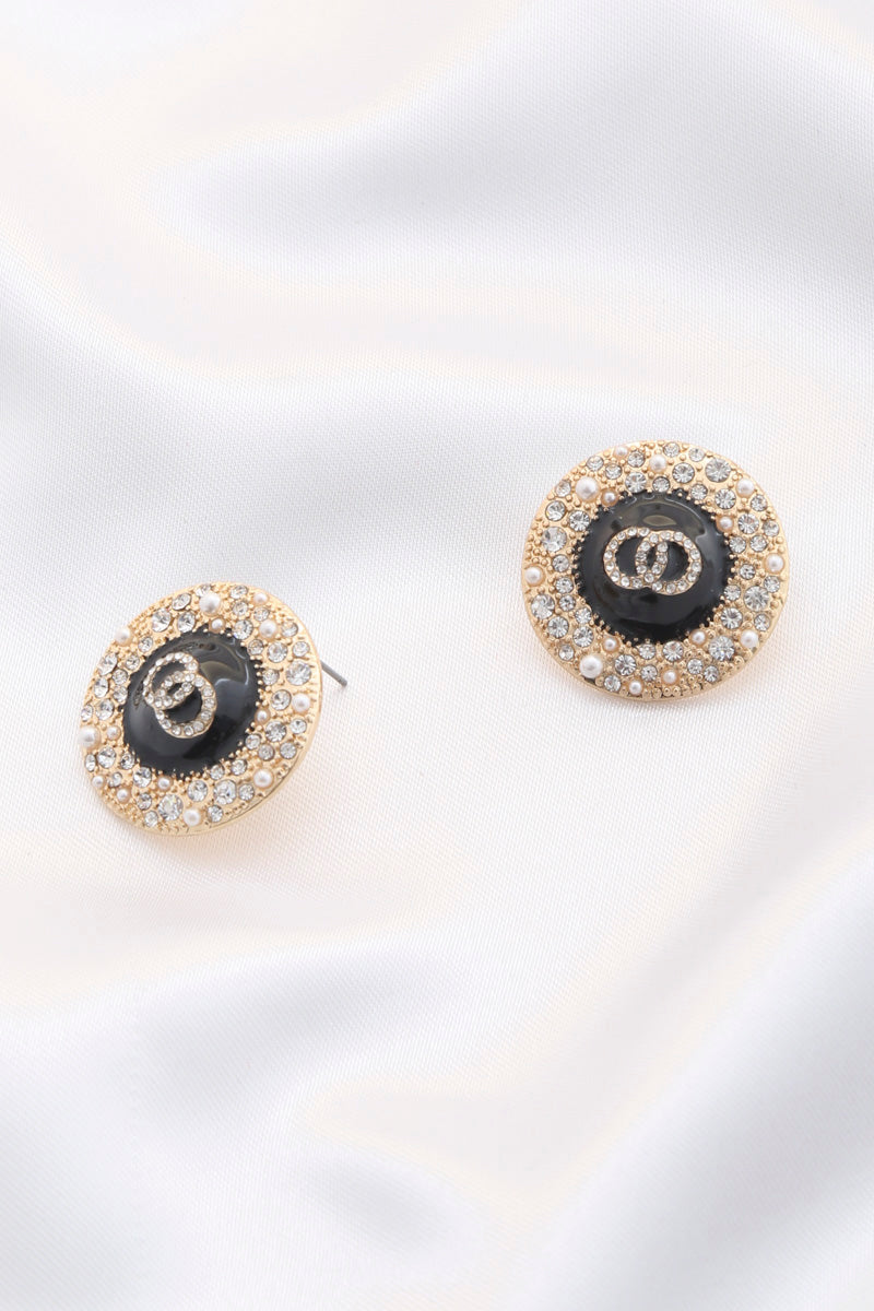 Double Circle Round Metal Earring Smile Sparker