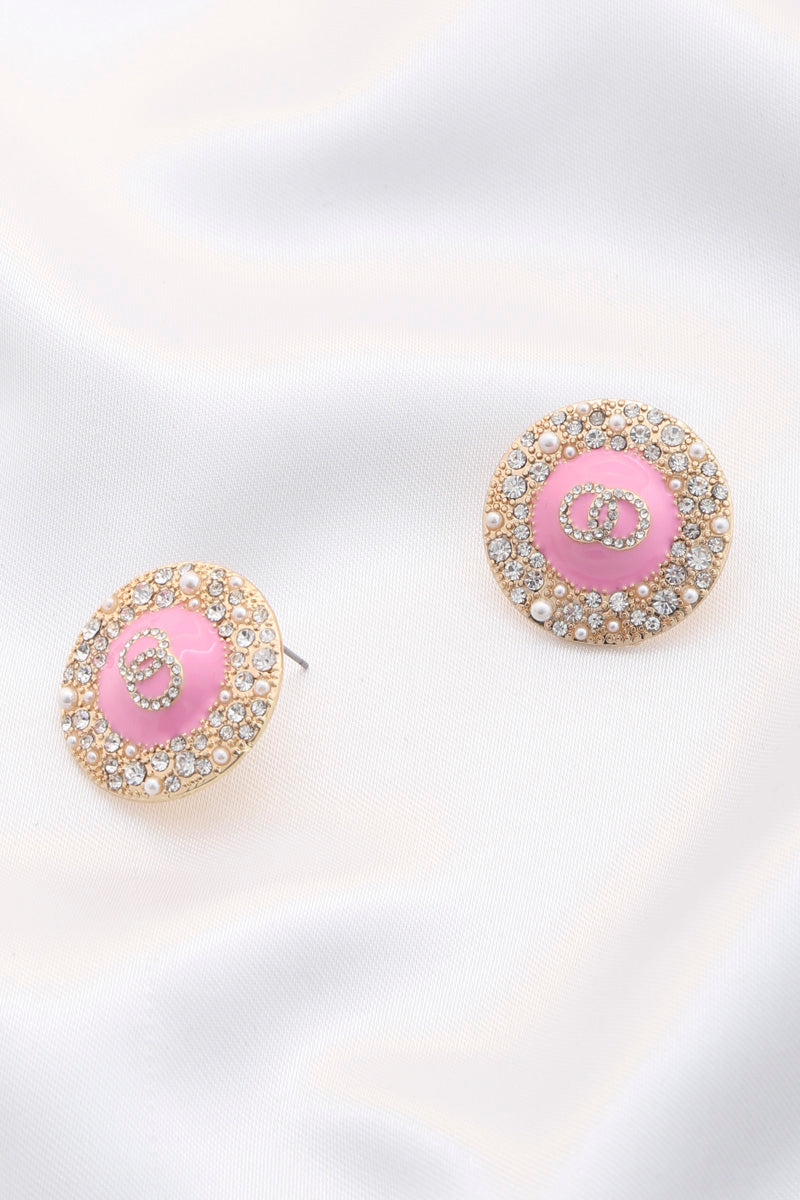Double Circle Round Metal Earring Smile Sparker