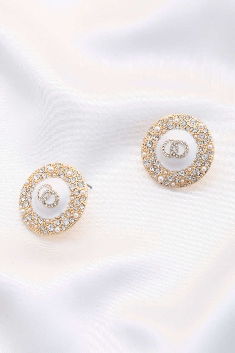 Double Circle Round Metal Earring Smile Sparker