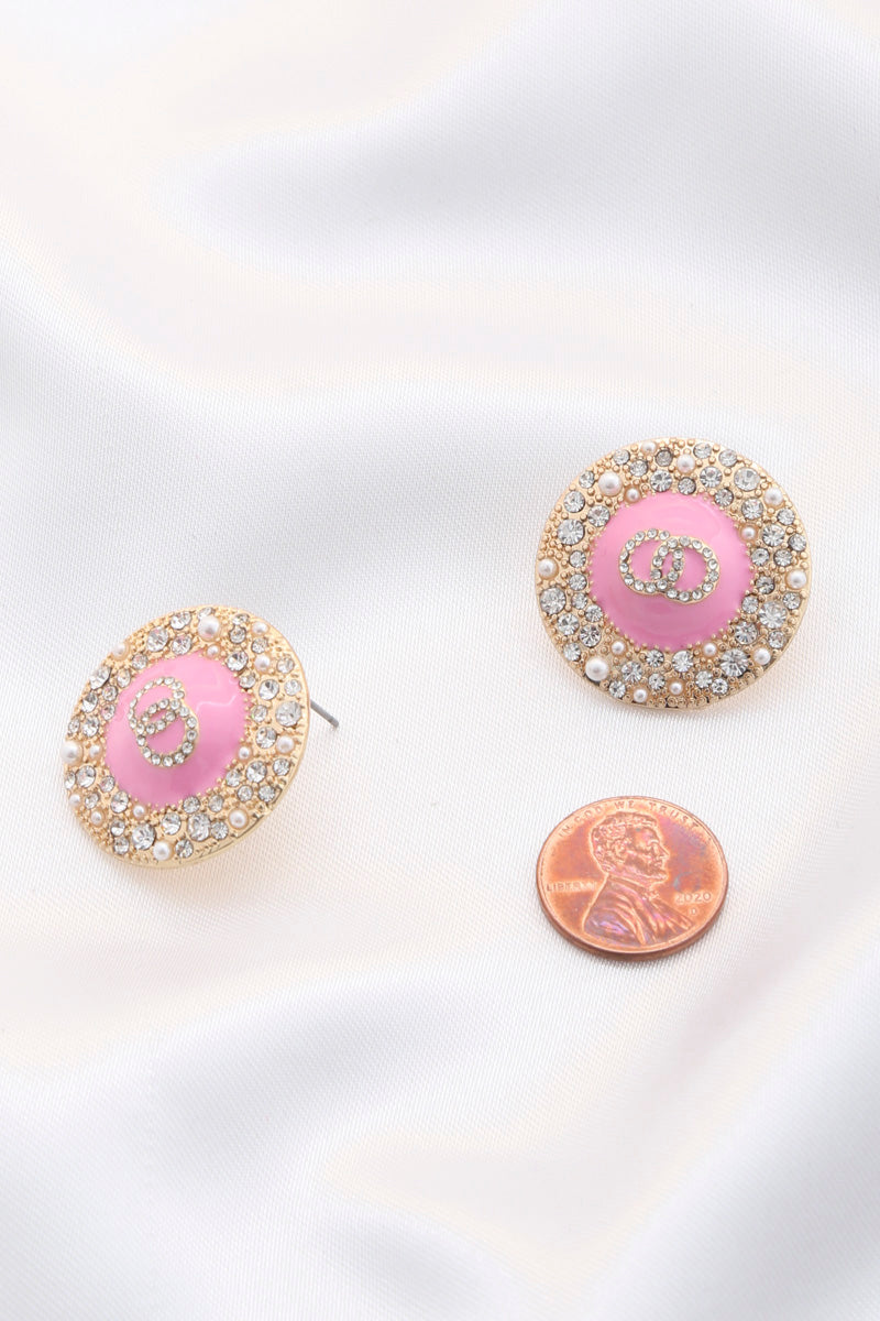 Double Circle Round Metal Earring Smile Sparker