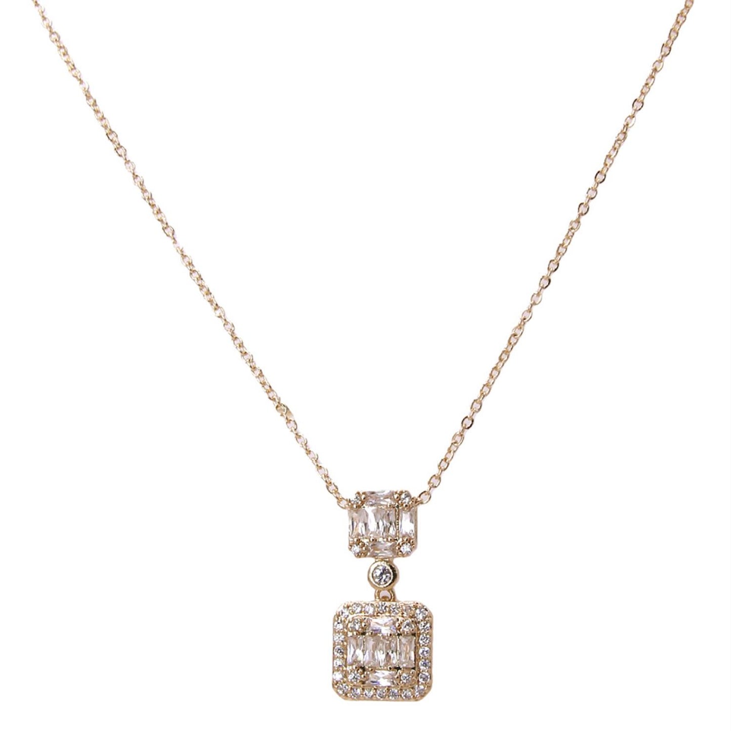 Double Square Necklace Smile Sparker