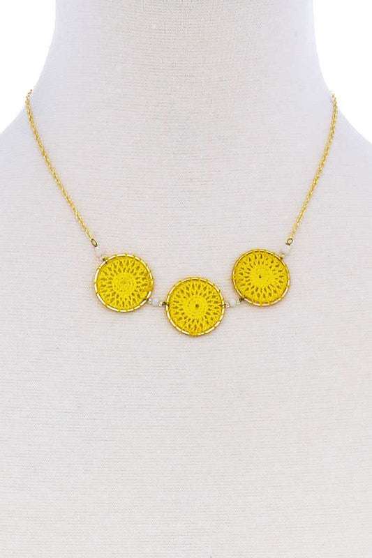 Fashion Triple Circle Pendant Necklace Smile Sparker
