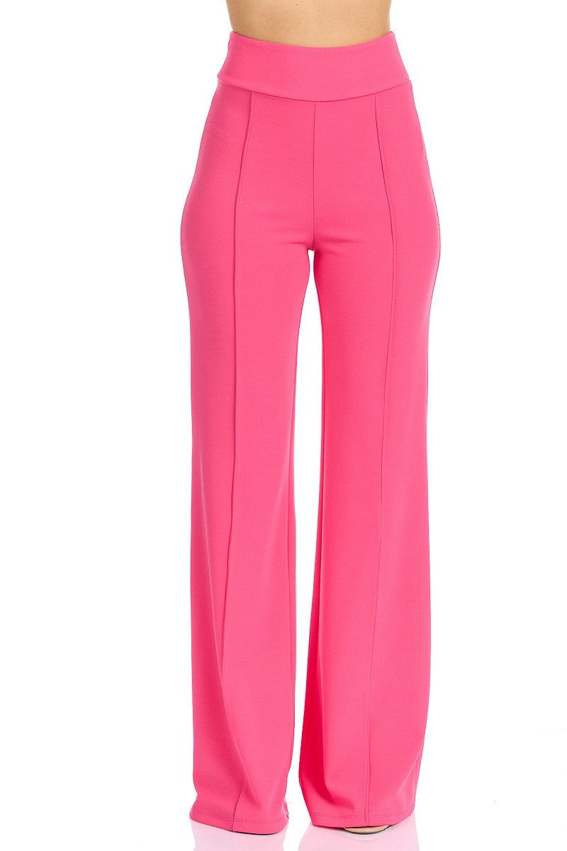 Front-line Flared Leg Design Solid Pants Smile Sparker