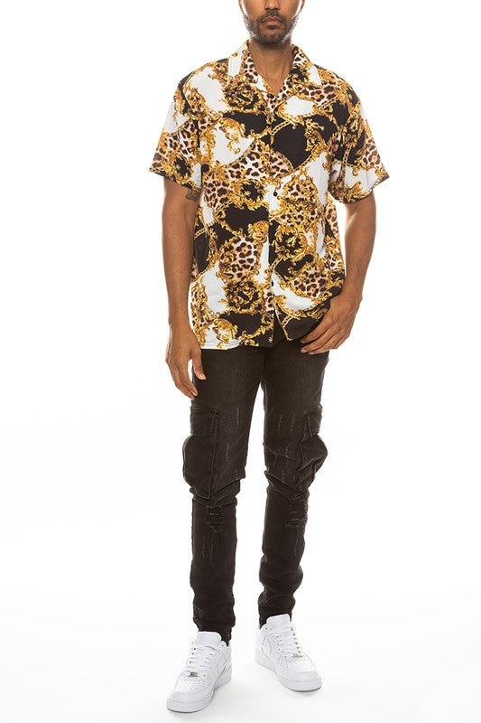 Leoparutton Down Shirtd Cheetah B Smile Sparker