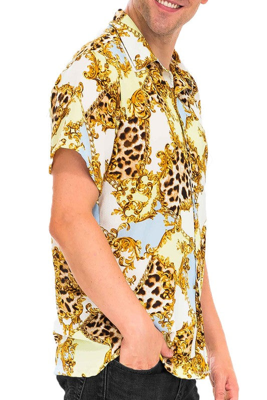 Leoparutton Down Shirtd Cheetah B Smile Sparker