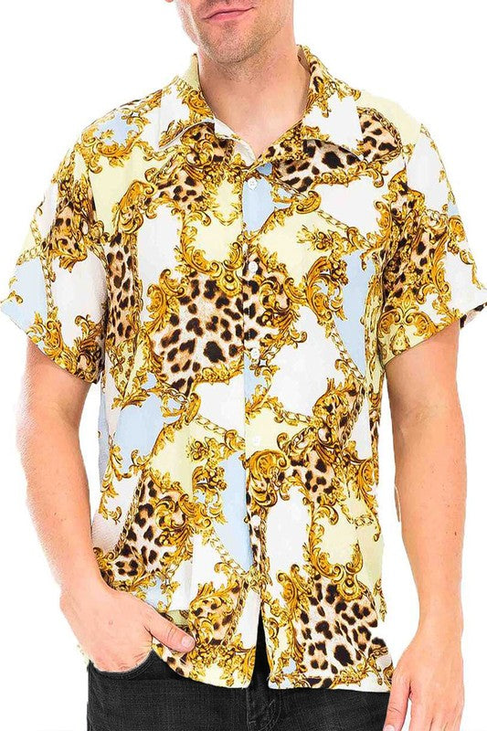 Leoparutton Down Shirtd Cheetah B Smile Sparker