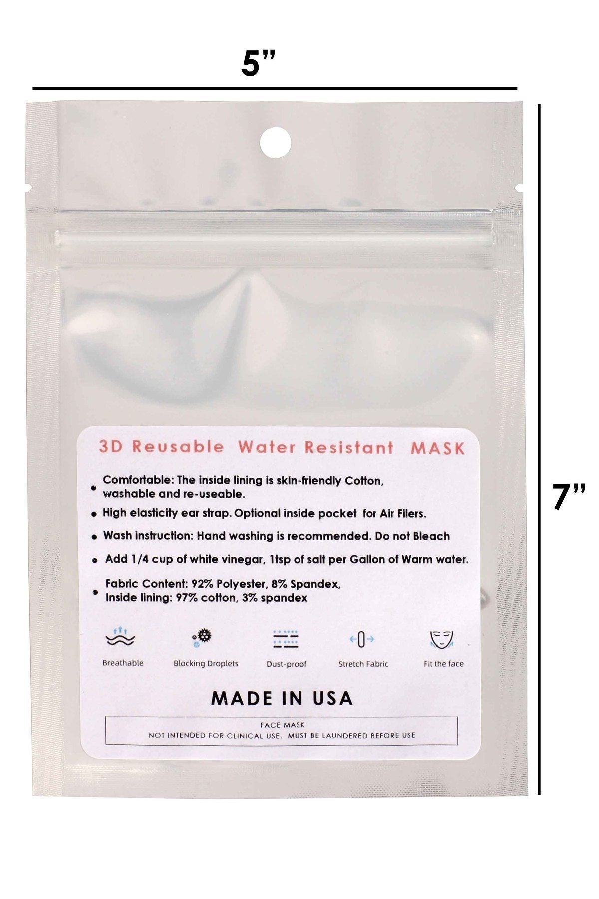 Made In Usa 3d Reusable Water Resistant Face Mask Smile Sparker