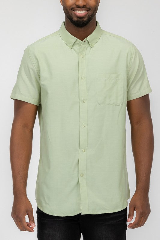 MENS PASTEL COLOR SHORT SLEEVE BUTTON DOWN Smile Sparker