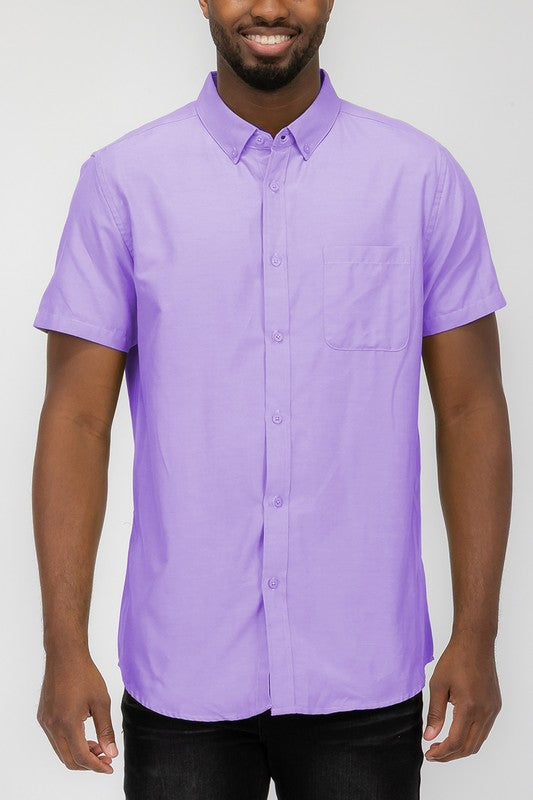 MENS PASTEL COLOR SHORT SLEEVE BUTTON DOWN Smile Sparker